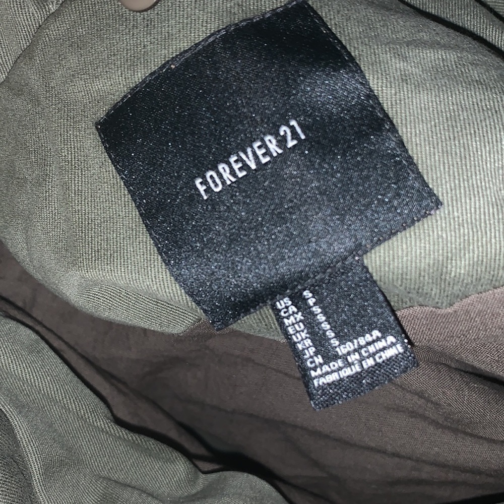 FOREVER 21 Utility Olive Green Parka Jacket - Picture 5 of 6